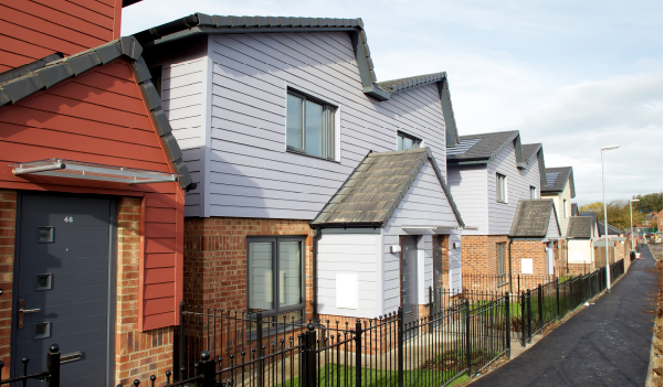 Row of houses in an English town