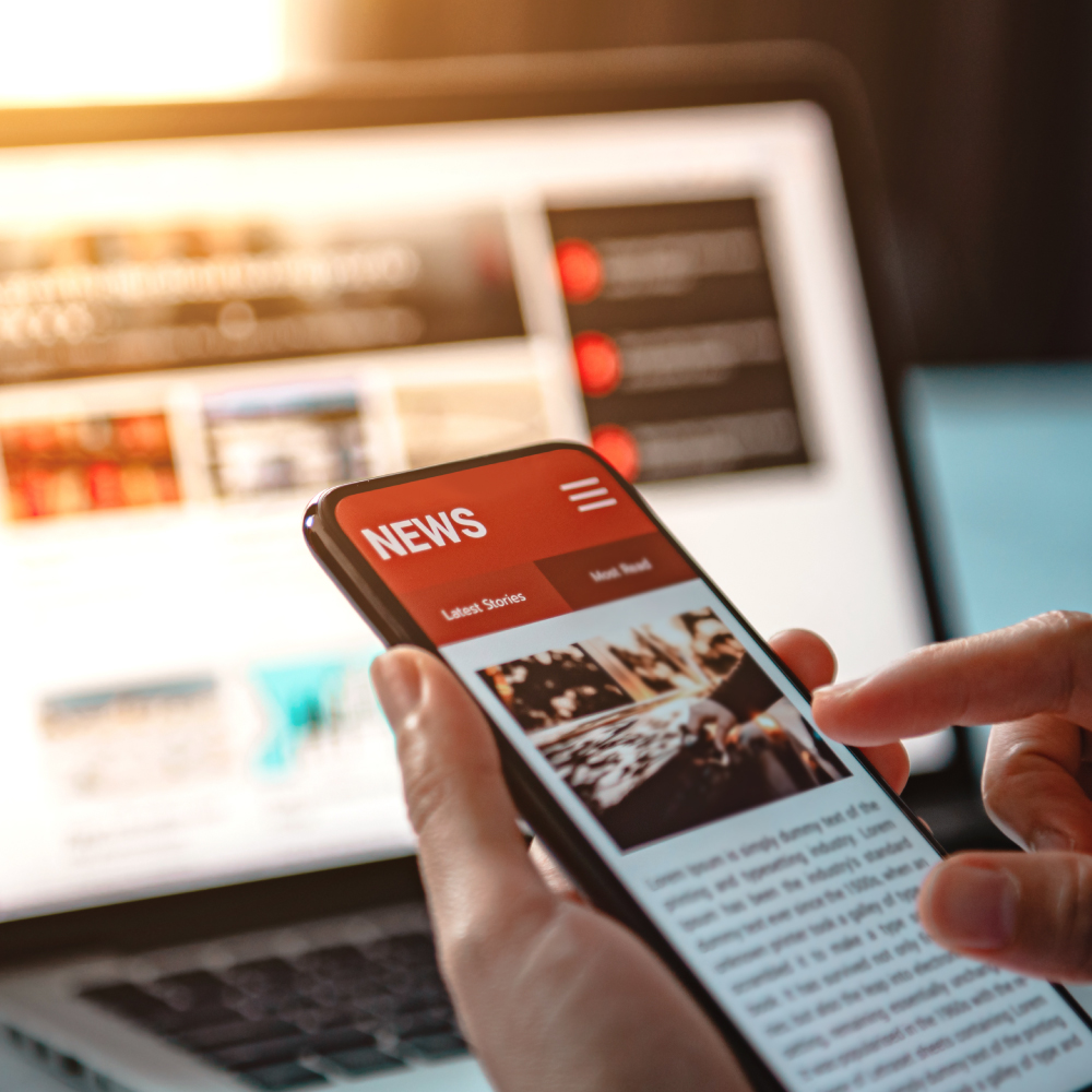 Online news on a smartphone